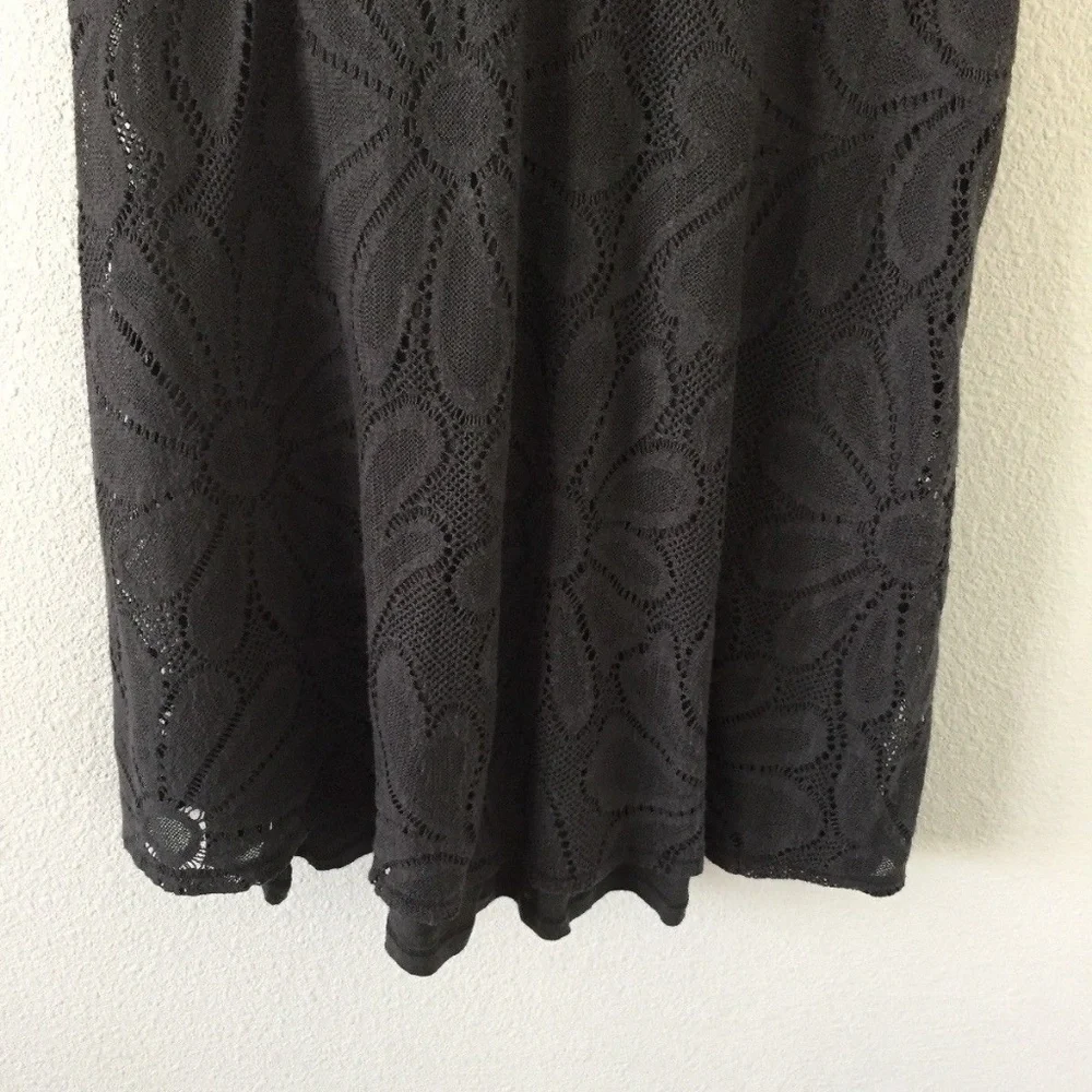 Anthropologie Gray Stretch Lace Skater Dress L - Picture 5 of 8